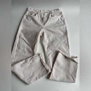 LOFT Curvy Skinny Crop Jeans Ivory Size 26